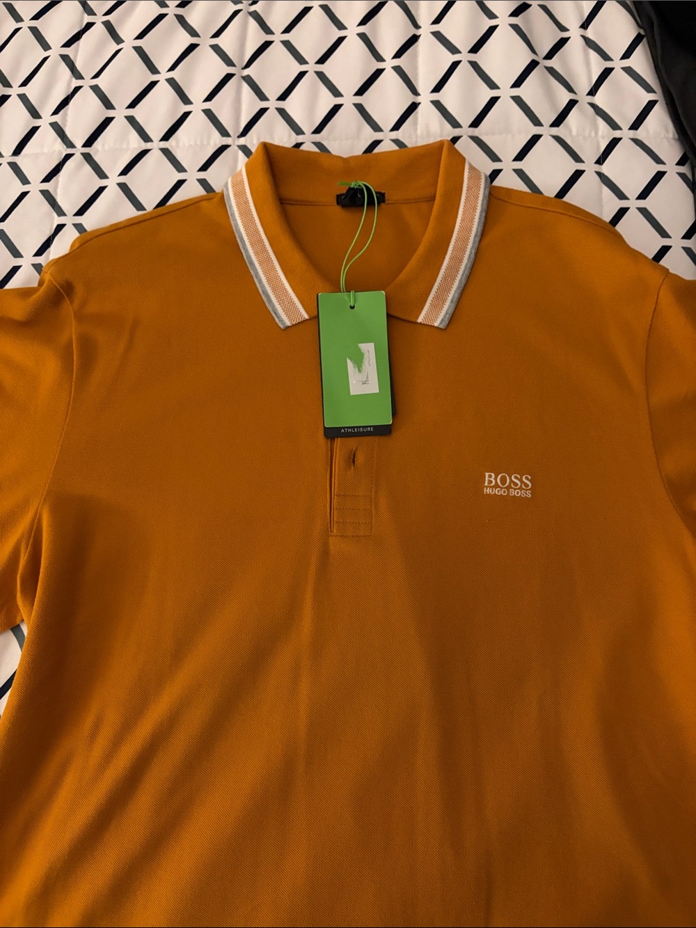 Hugo Boss Men's Polo in Mustard with Contrast Trim